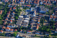 Construction site for new development in the city center in Kandel in the state Rhineland-Palatinate, Germany seen from above