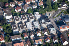 Oblique view of In the city center" New building of RiBa GmbH between Bismarck- and Gartenstr in Kandel in the state Rhineland-Palatinate, Germany