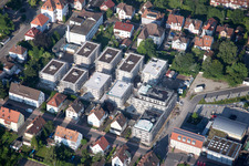 In the city center" New building of RiBa GmbH between Bismarck- and Gartenstr in Kandel in the state Rhineland-Palatinate, Germany from the plane