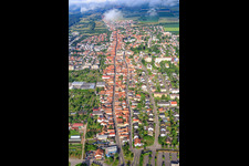 Aerial photograpy of Rheinstr(B427) from the east in Kandel in the state Rhineland-Palatinate, Germany