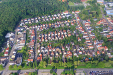 Gartenstadt settlement from the east in Kandel in the state Rhineland-Palatinate, Germany