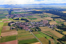 Village view from the east in Knittelsheim in the state Rhineland-Palatinate, Germany