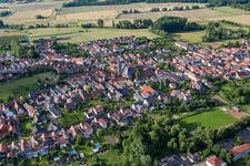 Aerial photograpy of District Geinsheim in Neustadt an der Weinstraße in the state Rhineland-Palatinate, Germany