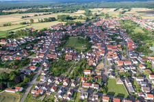 Aerial view of From the west in the district Geinsheim in Neustadt an der Weinstraße in the state Rhineland-Palatinate, Germany
