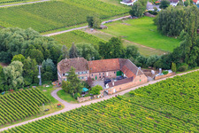 Aerial view of Erlenmühle Winery in Edesheim in the state Rhineland-Palatinate, Germany