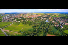 City panorama from the northwest in Landau in der Pfalz in the state Rhineland-Palatinate, Germany