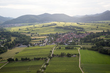 District Heuchelheim in Heuchelheim-Klingen in the state Rhineland-Palatinate, Germany from a drone
