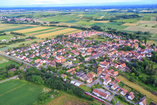 Regional train at the station in Barbelroth in the state Rhineland-Palatinate, Germany out of the air