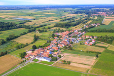 Aerial view of Village view from the southwest in Hergersweiler in the state Rhineland-Palatinate, Germany