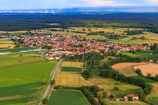 Village view from the northwest in Minfeld in the state Rhineland-Palatinate, Germany