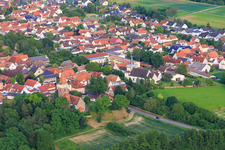 Protestant and Catholic Church in Minfeld in the state Rhineland-Palatinate, Germany
