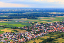 Oblique view of Saarstraße from the southwest in Kandel in the state Rhineland-Palatinate, Germany