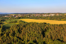 City view from the west in the district Zanklau in Landau an der Isar in the state Bavaria, Germany
