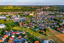 Aerial view of Landau an der Isar in the state Bavaria, Germany