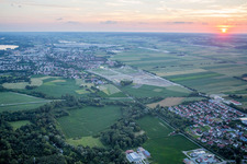 Aerial view of District Höll in Dingolfing in the state Bavaria, Germany
