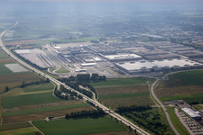 Building and production halls on the premises of BMW facility in Dingolfing in the state Bavaria