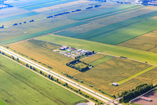 Aerial view of Airport Dingolfing in the district Höll in Dingolfing in the state Bavaria, Germany