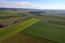 Aerial photograpy of Airport Dingolfing in the district Höll in Dingolfing in the state Bavaria, Germany