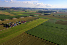Oblique view of Airport Dingolfing in the district Höll in Dingolfing in the state Bavaria, Germany