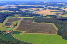 Open-space solar park and engineering office HASLINGER in the district Süßkofen in Mengkofen in the state Bavaria, Germany
