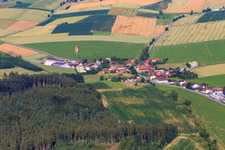 Village view on the Aiterach in the district Süßkofen in Mengkofen in the state Bavaria, Germany