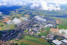 City view from the southwest under clouds in Geiselhöring in the state Bavaria, Germany