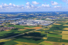 Route of the A92 at the BMW Group plant in Dingolfing in the district Unterhollerau in Moosthenning in the state Bavaria, Germany
