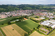 Town View of the streets and houses of the residential areas in Laudenbach in the state Baden-Wurttemberg, Germany