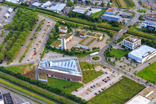 Industrial estate in the technology park with Freudenberg Home & Cleaning Solutions GmbH in Weinheim in the state Baden-Wuerttemberg, Germany
