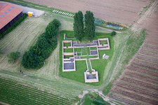 Remains of the ruins of the the former Roman Farm Villa Rustica in Hirschberg an der Bergstrasse in the state Baden-Wurttemberg, Germany