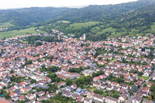 Town View of the streets and houses of the residential areas in the district Leutershausen in Hirschberg an der Bergstrasse in the state Baden-Wurttemberg, Germany