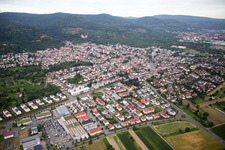 Town View of the streets and houses of the residential areas in Dossenheim in the state Baden-Wurttemberg