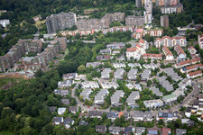 Oblique view of District Emmertsgrund in Heidelberg in the state Baden-Wuerttemberg, Germany