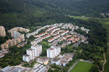 Oblique view of HD-Emmertsgrund in the district Emmertsgrund in Heidelberg in the state Baden-Wuerttemberg, Germany