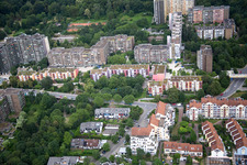 HD-Emmertsgrund in the district Emmertsgrund in Heidelberg in the state Baden-Wuerttemberg, Germany seen from above
