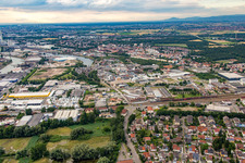 Aerial photograpy of Rheinauhafen in the district Rheinau in Mannheim in the state Baden-Wuerttemberg, Germany