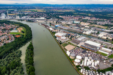 Rheinauhafen in the district Rheinau in Mannheim in the state Baden-Wuerttemberg, Germany seen from above