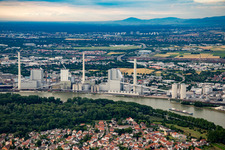 Aerial view of GKM in the district Neckarau in Mannheim in the state Baden-Wuerttemberg, Germany
