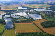 Blue Adriatic recreation area from the east in Altrip in the state Rhineland-Palatinate, Germany