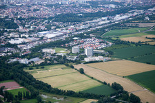 District Oggersheim in Ludwigshafen am Rhein in the state Rhineland-Palatinate, Germany from above