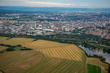 Aerial view of BASF from the west in the district Friesenheim in Ludwigshafen am Rhein in the state Rhineland-Palatinate, Germany