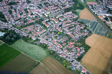 District Edigheim in Ludwigshafen am Rhein in the state Rhineland-Palatinate, Germany from above