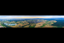 Panorama in Groß-Rohrheim in the state Hesse, Germany