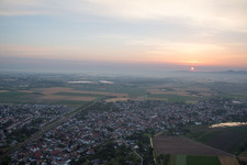 Aerial view of District Hofheim in Lampertheim in the state Hesse, Germany