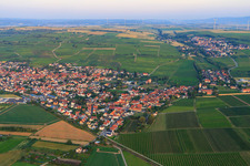 Railway line on the outskirts of the town in the district Großbockenheim in Bockenheim an der Weinstraße in the state Rhineland-Palatinate, Germany