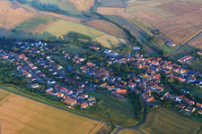 Aerial photograpy of Village view from the northeast in Breunigweiler in the state Rhineland-Palatinate, Germany
