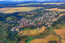 Aerial photograpy of Village view from the northeast in Sippersfeld in the state Rhineland-Palatinate, Germany
