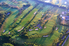 Aerial photograpy of Golf course of the Golfclub am Donnersberg eV in Imsbach in the state Rhineland-Palatinate, Germany