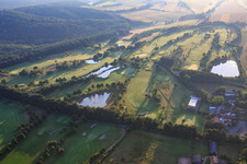 Oblique view of Golf course of the Golfclub am Donnersberg eV in Imsbach in the state Rhineland-Palatinate, Germany