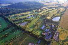 Golf course of the Golfclub am Donnersberg eV in Imsbach in the state Rhineland-Palatinate, Germany out of the air